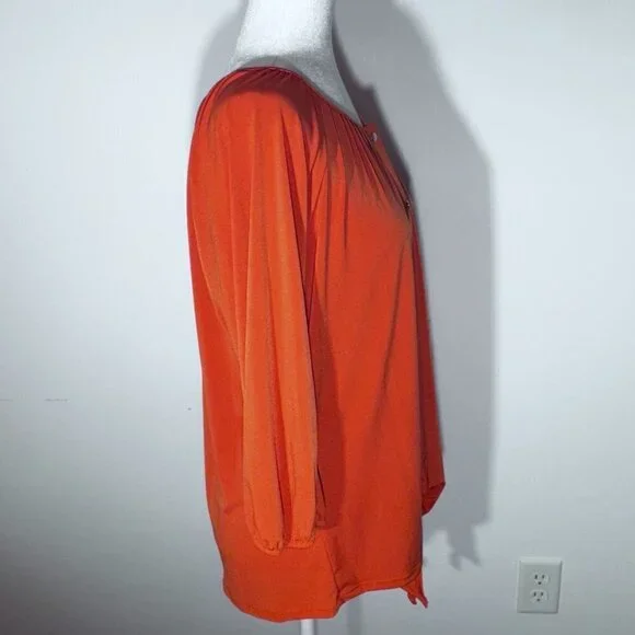 NWT - Notations Women's Orange Snapped Blouse - PXL - Picture 5 of 10